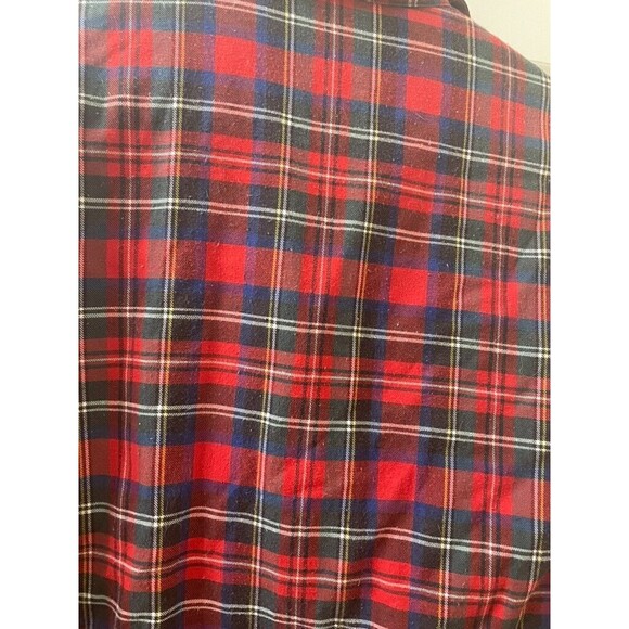 USA LL Bean Plaid  Red Traditional Women’s SHIRT TUNIC 1/4 BUTTONS UP SIZE 8 - Picture 7 of 10